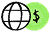 Icon of a globe with a dollar sign
