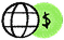 Icon of a globe with a dollar sign