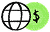 Icon of a globe with a dollar sign