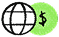 Icon of a globe with a dollar sign